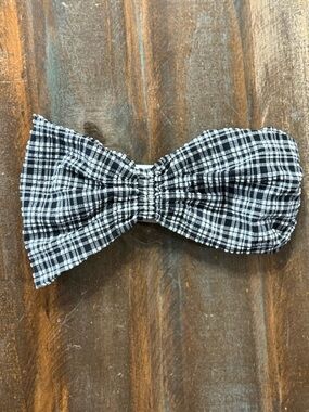 lululemon Seersucker Check Gathered Headband Black White NWT